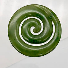 Load image into Gallery viewer, Carved! Lush Green Jade Koru Spiral Pendant Bead | 38x4mm |