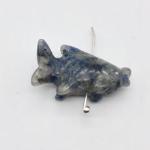 Load image into Gallery viewer, Swimming 2 Hand Carved Sodalite Koi Fish Beads | 23x11x5mm | Blue white - PremiumBead Alternate Image 2