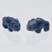 Load image into Gallery viewer, Charge! Sodalite Hand Carved Bison / Buffalo Figurine | 21x14x8mm | Blue White