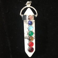 Load image into Gallery viewer, Gemstone Sterling Silver Quartz Point | 2 1/2" Long | White/Silver | 1 Pendant |