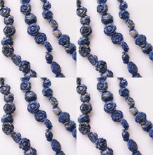 Load image into Gallery viewer, Hand Carved Blue Sodalite Rose Bead Strand 110180A - PremiumBead Alternate Image 3