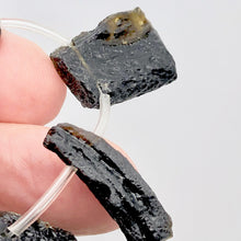 Load image into Gallery viewer, Tektite Natural Pendant Bead Strand | 35x17x6 to 30x12x5mm | 19 Beads |