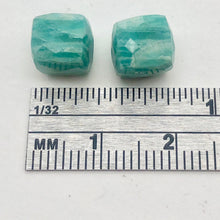 Load image into Gallery viewer, Amazonite Stone Cube | 8x8mm | Blue White | 2 Bead(s)