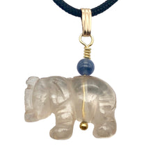 Load image into Gallery viewer, Smoky Quartz Carved Elephant 14Kgf Pendant |20x16x9mm (Elephant) 4mm (Bail ) |