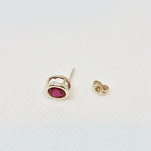 Load image into Gallery viewer, July! 7mm Lab Rubies &amp; Sterling Silver Earrings 9780Gb - PremiumBead Alternate Image 4
