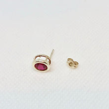 Load image into Gallery viewer, July! 7mm Lab Rubies & Sterling Silver Earrings 9780Gb - PremiumBead Alternate Image 4