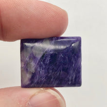 Load image into Gallery viewer, 70cts of Rare Rectangular Pillow Charoite Beads | 2 Beads | 25x20x8mm | - PremiumBead Alternate Image 5