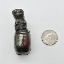 Load image into Gallery viewer, Hematite and Jasper Hippopotamus Figurine | 60x38x24mm | Graphite/Red | 89.9g - PremiumBead Alternate Image 9