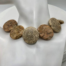 Load image into Gallery viewer, Feldspar Coin Bead Strand | 35x6mm | 11 Beads | Tan Black Red |