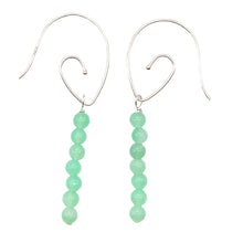 Load image into Gallery viewer, Unique Gem Quality Chrysoprase & Sterling Silver Earrings | 2 inch long |