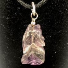 Load image into Gallery viewer, New Moon Amethyst Gray Wolf Solid Sterling Silver Pendant | 1.44&quot; (Long) - PremiumBead Alternate Image 10
