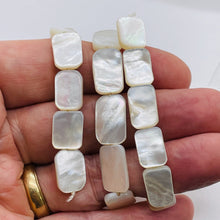 Load image into Gallery viewer, Natural Mother of Pearl Shell Rectangle Bead Strand 102143