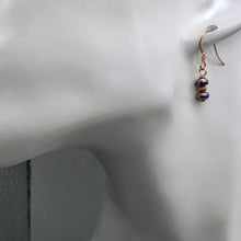 Load image into Gallery viewer, Delicate Rainbow Platinum 14k Rose Gold Filled Pearl Earrings | 7/8 inch drop |