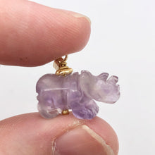 Load image into Gallery viewer, Hand Carved Rhino Amethyst Rhinoceros and 14k Gold Filled Pendant 509275AMLG - PremiumBead Alternate Image 5