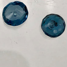 Load image into Gallery viewer, Exquisite London Blue Topaz Faceted Roundel Beads | 6mm | Blue | 2 Bead(s)