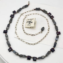 Load image into Gallery viewer, Garnet Grey Moonstone Designer Sterling Silver Adjustable 14 to 30 inch Necklace - PremiumBead Alternate Image 2