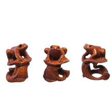 Load image into Gallery viewer, Carved & Signed Frog On Lotus Boxwood Ojime/Netsuke Bead | 25x18.5x17mm | Brown