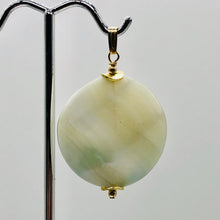 Load image into Gallery viewer, Hemimorphite14K Gold Filled Disc Dangle Pendant | 1 3/4" Long | Lemony Blue |