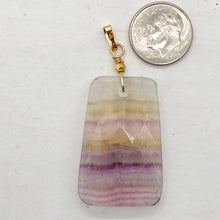 Load image into Gallery viewer, Fluorite 14K Gold Filled Wire Wrap Trapezoid Pendant | 2" Long | Purple, Clear |