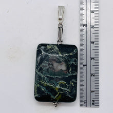 Load image into Gallery viewer, Tsunami Stone Sterling Silver Rectangle Pendant | 35x25x7.5mm | Green White |