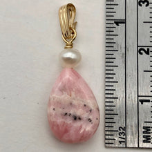 Load image into Gallery viewer, Rhodochrosite and Pearl 14K Gold Filled Pendant | 1 1/8 Inch Long | - PremiumBead Alternate Image 7