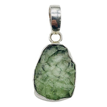 Load image into Gallery viewer, Moldavite Sterling Silver Pendant| 1 1/8" Long | Green | 1 Pendant |