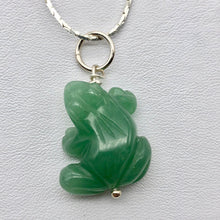Load image into Gallery viewer, Ribbit! Aventurine Frog Solid Sterling Silver Pendant 509266AVS - PremiumBead Alternate Image 2