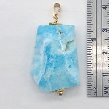 Load image into Gallery viewer, Hemimorphite 14K Gold Filled Carved Pendant | 1 1/2" Long | Blue | 1 Pendant |
