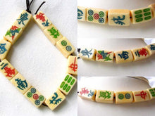 Load image into Gallery viewer, Rare Scrimshawed Mahjong 12 Tiles Waterbuffalo Bone Bead Set 104841C - PremiumBead Primary Image 1