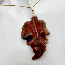 Load image into Gallery viewer, Carved Brecciated Jasper Leaf & 14Kgf Pendant | 2 3/4" long | Red | Leaf | - PremiumBead Primary Image 1