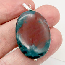 Load image into Gallery viewer, Rare Bloodstone Sterling Silver Oval Pendant with Wolf Head Image| 2 3/4" Long |