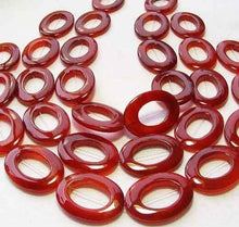 Load image into Gallery viewer, Carnelian Agate Picture Frame Beads 8" Strand |40x30x5mm|Red/Orange|Oval |5 Bds| - PremiumBead Alternate Image 5