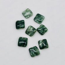 Load image into Gallery viewer, 8 Russian Seraphinite 8x8mm Square Coin Beads 9389