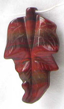 Load image into Gallery viewer, 1 Designer Hand Carved Brecciated Jasper Leaf Bead 009416