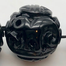 Load image into Gallery viewer, Hand Carved Black Onyx Long Life Dragon 20mm Pendant Bead 10766 - PremiumBead Primary Image 1