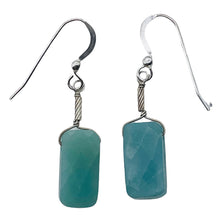 Load image into Gallery viewer, Sparkle Faceted Amazonite & Silver Earrings 304950A