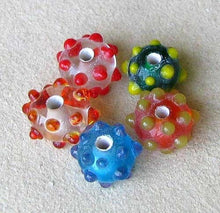 Load image into Gallery viewer, 5 Hand Made Glass Lampwork Bumpy Roundel Beads 7599 - PremiumBead Primary Image 1