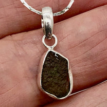 Load image into Gallery viewer, Moldavite Sterling Silver Drop | 1" Long | Green | 1 Pendant |