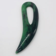 Load image into Gallery viewer, Ruby Zoisite Gemstone Comma Pendant | 94x28x6mm | Green/Red | 1 Pendant |
