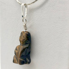 Load image into Gallery viewer, Adorable! Hand Carved Tigereye Cat Sterling Silver Pendant - PremiumBead Alternate Image 6