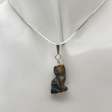 Load image into Gallery viewer, Adorable! Hand Carved Tigereye Cat Sterling Silver Pendant - PremiumBead Alternate Image 8