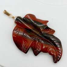 Load image into Gallery viewer, Carved Brecciated Jasper Leaf & 14Kgf Pendant 509416B - PremiumBead Alternate Image 6