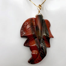 Load image into Gallery viewer, Carved Brecciated Jasper Leaf & 14Kgf Pendant 509416B - PremiumBead Alternate Image 2