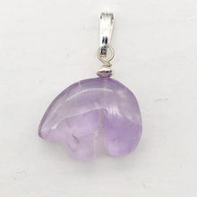 Load image into Gallery viewer, Amethyst Sterling Silver Zuni Bear Drop Pendant | 1" Long | Purple |