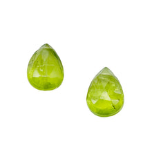Load image into Gallery viewer, Gem! Faceted Untreated Peridot Briolette Beads Matched Pair | 10x7x5mm | 5.1tcw|