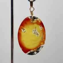 Load image into Gallery viewer, Moss Agate Oval 14K Gold Filled Pendant | 2" Long | Tangerine Yellow | 1 Pendant