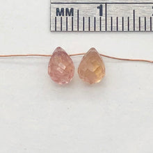 Load image into Gallery viewer, Imperial Topaz 2.45tcw Briolette | 7x4mm | Pink Orange | 2 Beads |