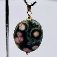 Load image into Gallery viewer, Ocean Jasper 14K Gold Filled Oval Pendant| 1 3/4" Long | Green/White | 1 Pendant