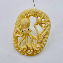 Load image into Gallery viewer, Capt Nemo Carved Octopus Waterbuffalo Bone Bead | 48x34x5mm |
