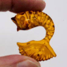 Load image into Gallery viewer, Leaping Carved Amber Fish | 32x25x9mm | Orange | 1 Figurine |